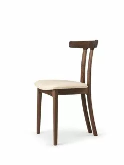 Carl Hansen & Søn Sedia OW58 T-Chair, Noce Oliato - Pelle Sif 90 Beige -Sedie negozio OW58 walnut oil sif90 side