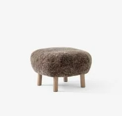 &Tradition Poltrona E Pouf Little Petra, Sahara - Rovere Oliato Bianco -Sedie negozio Pouf ATD1 Sheepskin Sahara Oak TR69112916 VS