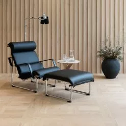 Yrjö Kukkapuro Poltrona Remmi, Cromo - Pelle Nera -Sedie negozio Remmi Rahi musta kromi 1