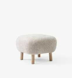 &Tradition Poltrona E Pouf Little Petra, Moonlight - Rovere Oliato Bianco -Sedie negozio Sheepskin Moonlight Oak TR69112914 VS