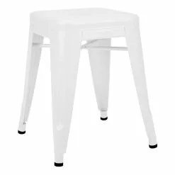 Tolix Sgabello H45, Bianco Opaco