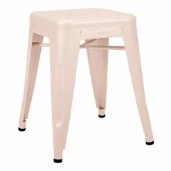 Tolix Sgabello H45, Rosa Cipria, Strutturato Opaco