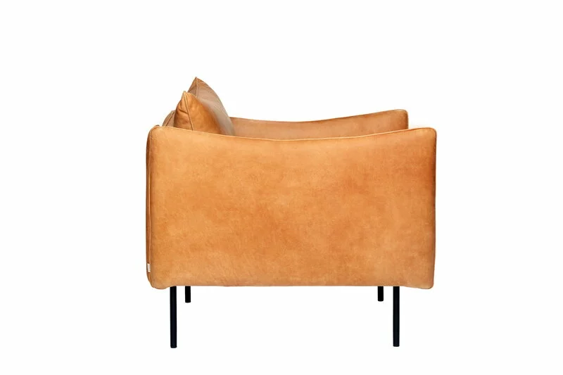 Fogia Poltrona Tiki, Grande, Acciaio Nero - Pelle Cognac - immagine 3