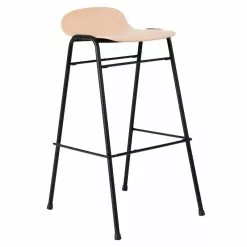 Hem Sgabello Da Bar Touchwood, 75 Cm, Faggio Naturale - Acciaio Nero