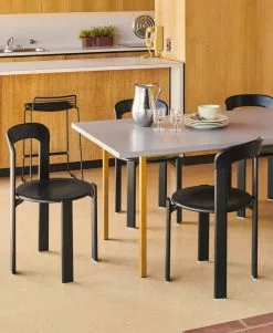 Hay Sedia Rey, Deep Black -Sedie negozio Two Colour light grey wb lacquer valchromat tabletop ochre powder coated steel Rey Chair deep black wb lacquer beech Indian Steel Pitcher No 2