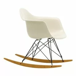 Vitra Sedia A Dondolo Eames RAR, Pebble - Nero - Acero