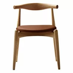 Carl Hansen & Søn Sedia CH20 Elbow, Rovere Oliato - Pelle Cognac Thor 307
