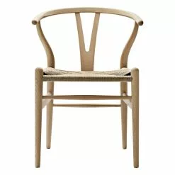 Carl Hansen & Søn Sedia CH24 Wishbone, Rovere Saponato - Corda Naturale