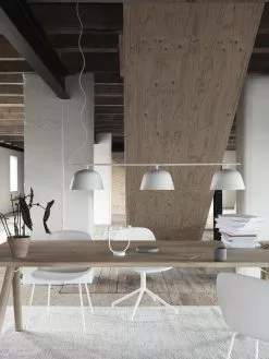 Muuto Sedia Da Pranzo Fiber, Gambe In Tubolare, Bianca -Sedie negozio ambit rail fiber split ply high res lifestyle