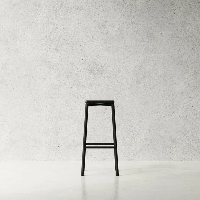 Nichba Sgabello Da Bar, 75 Cm, Nero 2 Nichba Sgabello Da Bar, 75 Cm, Nero - immagine 2