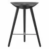 By Lassen Sgabello Da Bar ML42, 69 Cm, Faggio Tinto Nero - Acciaio Inox