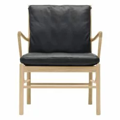 Carl Hansen & Søn Poltrona OW149 Colonial, Rovere Oliato - Pelle Nera Thor 301