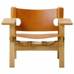 Fredericia The Spanish Chair, Pelle Cognac - Rovere Laccato