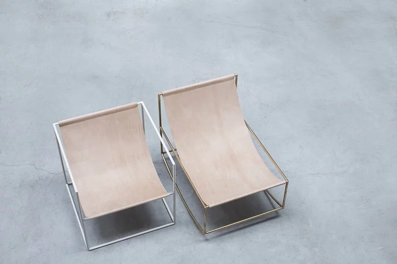 Valerie_objects Rocking Chair, Ottone - Pelle 5 Valerie_objects Rocking Chair, Ottone - Pelle - immagine 5